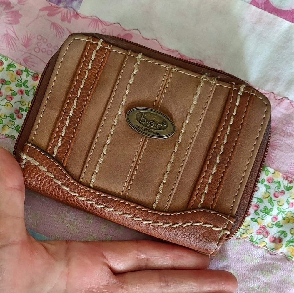 B.O.C BORN CONCEPT FAUX LEATHER DOUBLE ZIPPER WRISTLET.